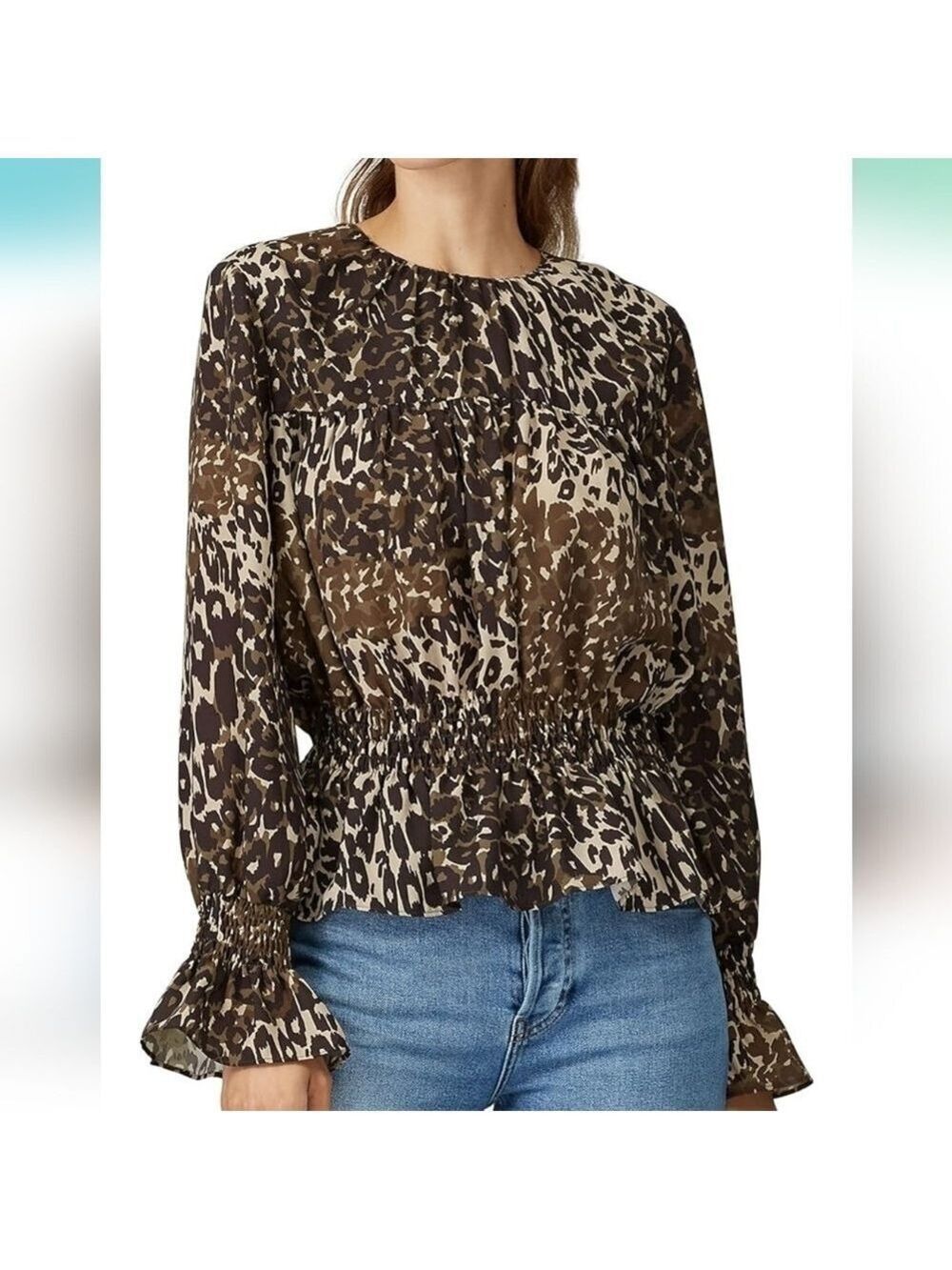 Victor Alfaro Collective Rent The Runway Pre-Loved Animal Print Peasant Top